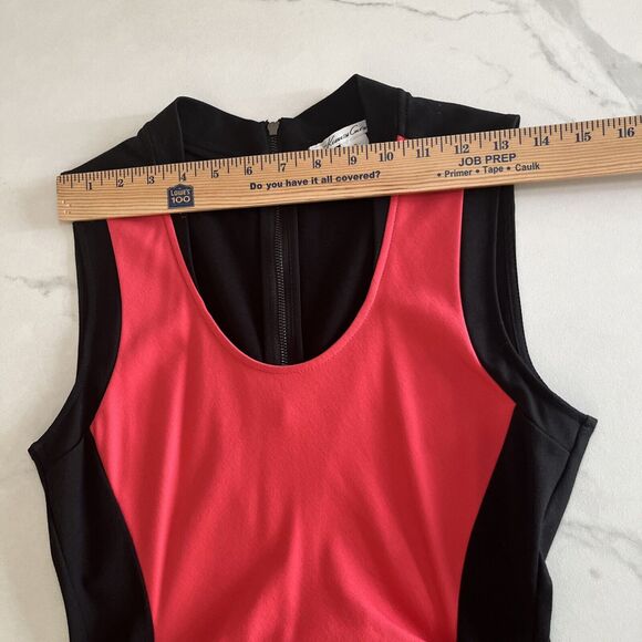 Kenneth Cole Womens Color Block Sleeveless Sheath Dress Coral & Black Size 8 EUC - Picture 4 of 10